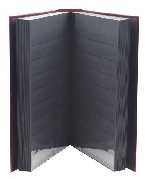 Stamp album (classer) 64 pages (32 black sheets) PREMIUM Leather red Leuchtturm