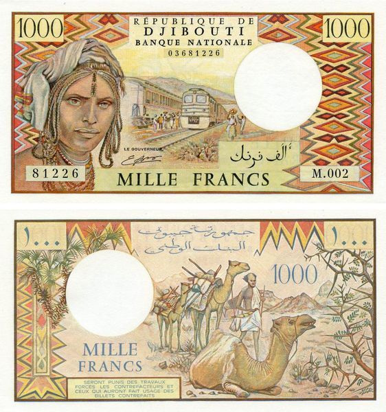 Djibouti 1000 francs 1979-2005 UNC series M002 (P37)