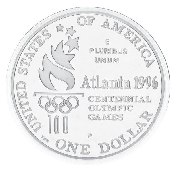 Монета США 1 долар 1996 Срібло P Proof XXVI літні Олімпійські ігри в Атланті - Академічне веслування М23323 фото