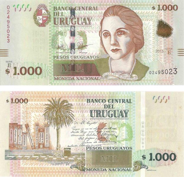 Uruguay 1000 pesos 2015 UNC