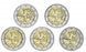 Coins set Germany Set of 5 Euro 2 Coins 2019 UNC A, D, F, G, J Berlin Wall