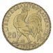 France 20 francs 1907 Gold F-VF Third Republic Rooster