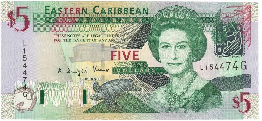 Eastern Caribbean $ 5 UNC