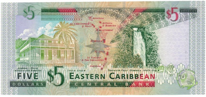 Eastern Caribbean $ 5 UNC