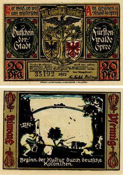 Banknote Germany Notgeld 20 pfennigs 1921 F-VF Lindenberg