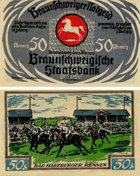 Banknote Germany Notgeld 50 pfennig 1923 F-VF Bad Harzburg
