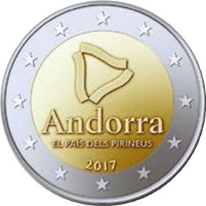 Андорра 2 євро 2017 «Андорра - країна в Піренеях» UNC Сувенір М09316 фото