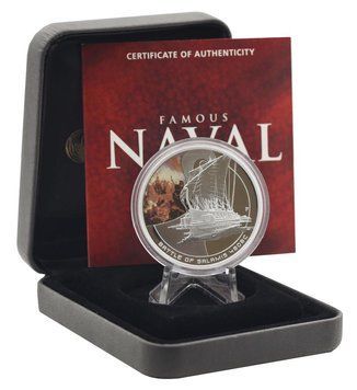 Монета Острови Кука 1 долар 2010 Срібло Proof Відомі битви &ndash; Битва при Саламіні М20989 фото