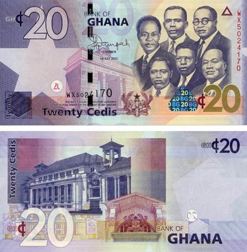 Ghana 20 Cedi 2015 UNC (P40f)