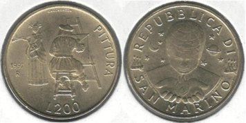 Сан-Марино 200 лір 1997 VF (KM#366) М02415 фото