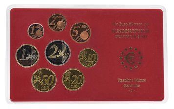 Набір монет Німеччина набір з 8 монет євро 2003 UNC G 1, 2, 5, 10, 20, 50 євроцентів, 1, 2 євро у сувенірній упаковці М22718 фото