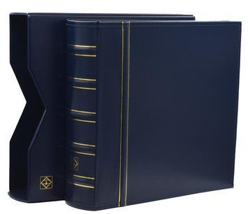 Альбом для 200 листів і конвертів (50 чорних листів) довгий формат синій з футляром Leuchtturm А19581 фото