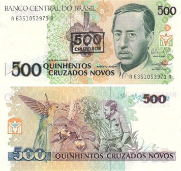 Brazil 500 Cruzeiro 1990 UNC (P226)