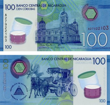 Nicaragua 100 cordoba 2014 Polymer UNC (P212)