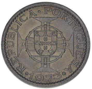 Coin Portuguese Guinea 5 Escudos 1973 AU-UNC