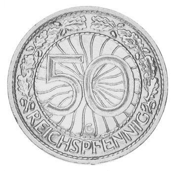 Монета Німеччина 50 пфенігів 1928 F-VF G Веймарська республіка М15496 фото