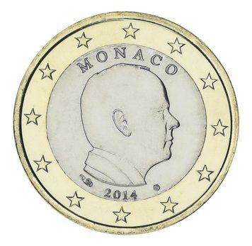 Монета Монако 1 євро 2014 Біметал AU-UNC Регулярний випуск М23834 фото