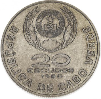 Cape Verde 20 escudos 1977-1980 VF-AU