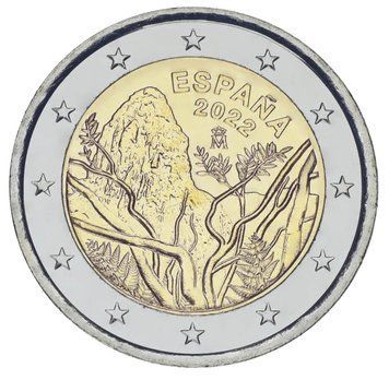 Монета Іспанія 2 євро 2022 Біметал UNC Національний парк Гарахонай М17098 фото