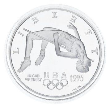 Монета США 1 долар 1996 Срібло P Proof XXVI літні Олімпійські ігри в Атланті - Стрибки у висоту М23324 фото