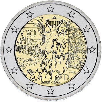 Монета Німеччина 2 євро 2019 Біметал A Берлінська стіна UNC М12441 фото