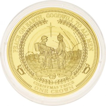 Tristan da Cunha 1 crown 2014 UNC World War I 2014-2018 - Christmas Truce Gilding