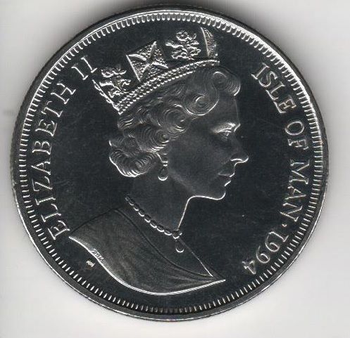 Остров Мэн 1 крона 1994 &laquo;Д-Дей. Открытие второго фронта в 1944 году&raquo; UNC Разновидность 2 (KM#702) М07974 фото