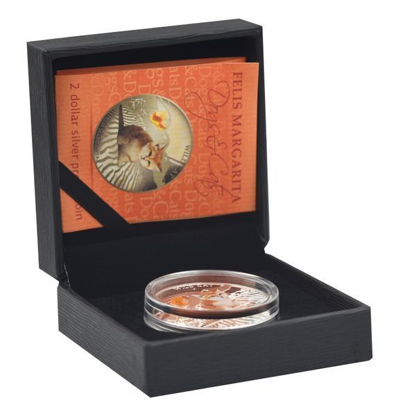 Coin Fiji 2 Dollars 2013 Silver Proof Wild Cat - Sand Cat (Ag 999, oz, 31.1 grams)
