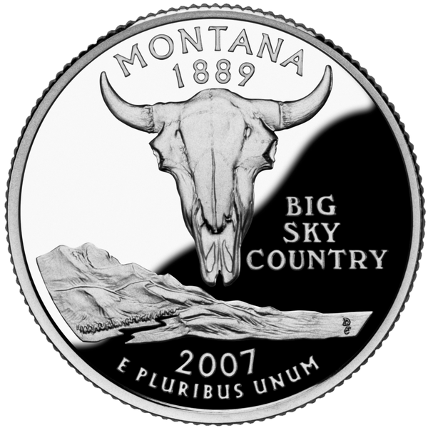Монета США 25 центов (квотер) 2007 P &laquo;Штаты и территории - Монтана&raquo; UNC (KM#396) М01460 фото