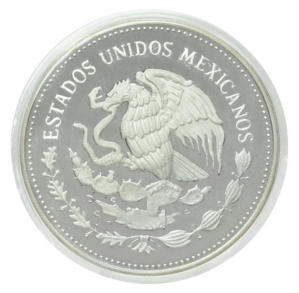 Coin Mexico 100 Pesos 1985 Silver Proof FIFA World Cup in Mexico 1986 &mdash; Ball in the Net