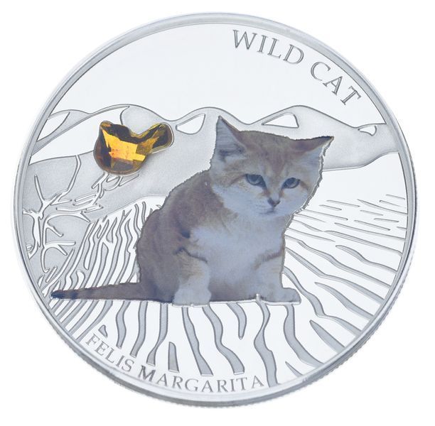 Coin Fiji 2 Dollars 2013 Silver Proof Wild Cat - Sand Cat (Ag 999, oz, 31.1 grams)