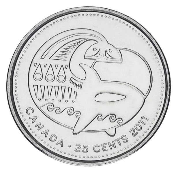 Canada 25 cents 2011 Canadian Nature - Killer Whale UNC (km # 1170)