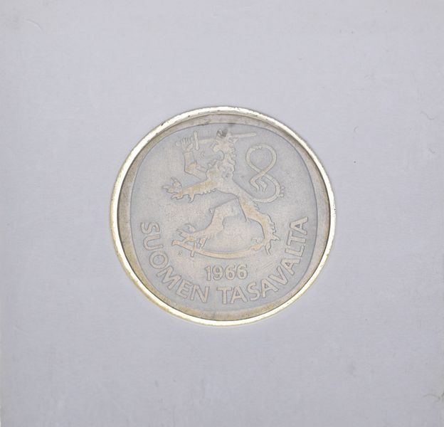 Монета Фінляндія 1 марку 1966 F-VF Срібло М10972 фото