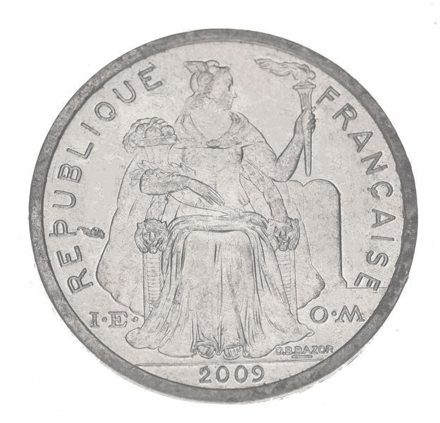 Coin French Polynesia 1 franc 1975-2000 VF-AU