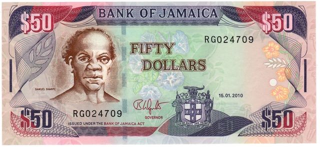 Jamaica 50 dollars 2010 UNC (P88)