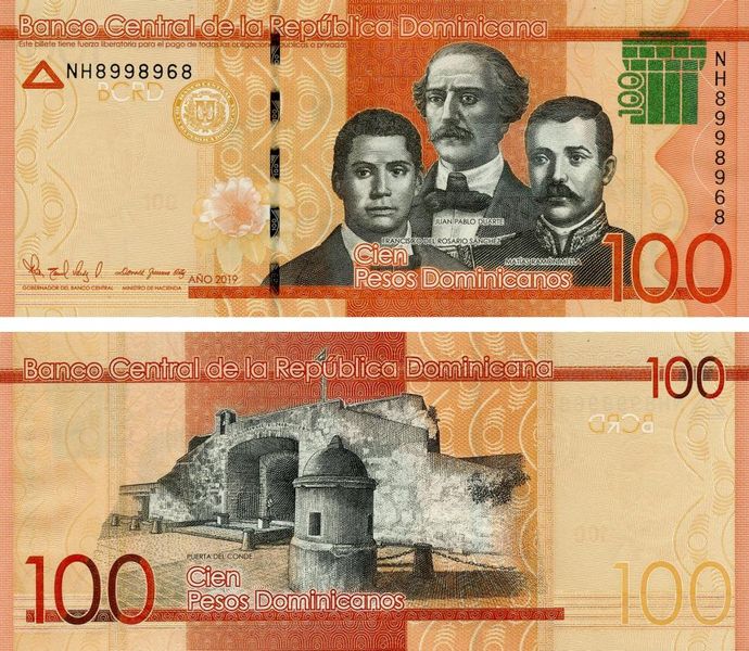 Dominican Republic 100 Pesos 2019 UNC (Pnew)