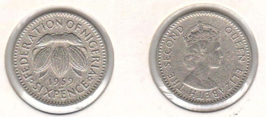 Nigeria 6 pence 1959 VF (KM # 4)