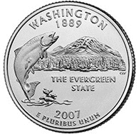 Монета США 25 центів (квотер) 2007 P &laquo;Штати і території - Вашингтон&raquo; UNC (KM#397) М01461 фото