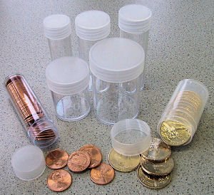 Круглі туби для монет 26,5 мм з кришкою, що закручується. Small dollars tube А04310 фото