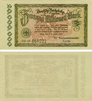 Banknote Germany Notgeld 20,000,000 marks 1923 F-VF Berlin