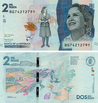 Колумбия 2000 песо 2020 UNC Птицы (P458) Б17653 фото