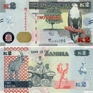 Zambia 2 Kwacha 2018 UNC Antelope (Pnew)
