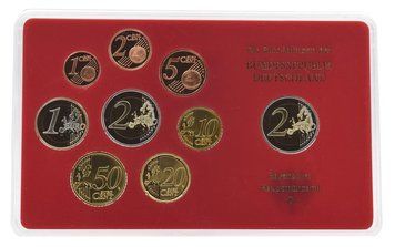 Набір монет Німеччина набір з 9 монет євро 2009 UNC D 1, 2, 5, 10, 20, 50 євроцентів, 1, 2 євро, пам'ятна 2 євро Блістер М22725 фото