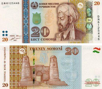Tajikistan 20 Somoni 2018 UNC (Pnew)
