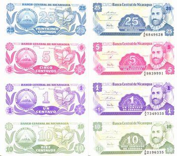 Нікарагуа набір з 4 банкнот UNC Б03968 фото