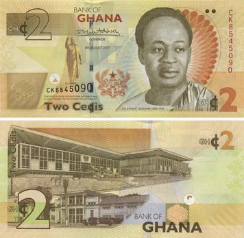 Ghana 2 Cedi 2017 UNC (P37A)