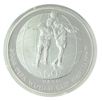 Монета Вануату 50 вату 2006 Срібло Proof Чемпіонат світу з футболу 2006 року (Ag 999, 31,1 г) М23758 фото