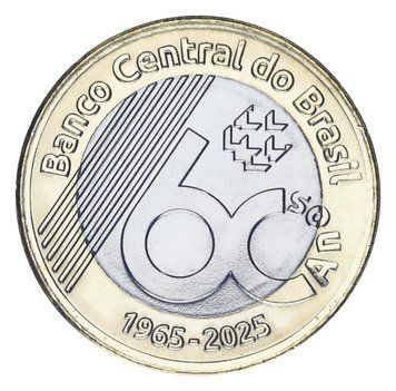 Монета Бразилія 1 реал 2025 Біметал UNC 60 років Центральному банку М23522 фото