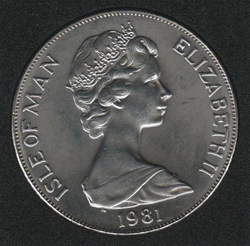 Coin Isle of Man 1 crown 1981 &ldquo;Earl of Edinburgh Award.&nbsp;Coat of arms &raquo;UNC (KM # 74)