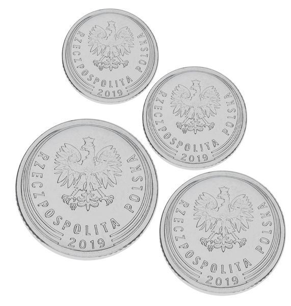 Набор монет Польша набор из 4 монет 2019 (2021) UNC Magnetic 10, 20, 50 грош, 1 злотый М16810 фото
